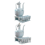 Maxbell Ceramic Sake Set Gifts Multifunctional 10 Sake Cups for Home Birthday Family Style A