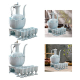 Maxbell Ceramic Sake Set Gifts Multifunctional 10 Sake Cups for Home Birthday Family Style A