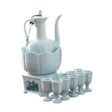 Maxbell Ceramic Sake Set Gifts Multifunctional 10 Sake Cups for Home Birthday Family Style A