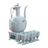 Maxbell Ceramic Sake Set Gifts Multifunctional 10 Sake Cups for Home Birthday Family Style A
