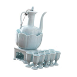 Maxbell Ceramic Sake Set Gifts Multifunctional 10 Sake Cups for Home Birthday Family Style A