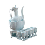 Maxbell Ceramic Sake Set Gifts Multifunctional 10 Sake Cups for Home Birthday Family Style A