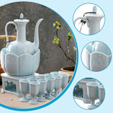 Maxbell Ceramic Sake Set Gifts Multifunctional 10 Sake Cups for Home Birthday Family Style A