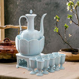 Maxbell Ceramic Sake Set Gifts Multifunctional 10 Sake Cups for Home Birthday Family Style A