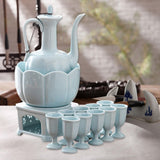 Maxbell Ceramic Sake Set Gifts Multifunctional 10 Sake Cups for Home Birthday Family Style A