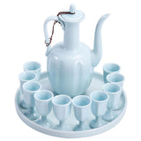 Maxbell Ceramic Sake Set Gifts Multifunctional 10 Sake Cups for Home Birthday Family Style B