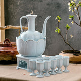 Maxbell Ceramic Sake Set Gifts Multifunctional 10 Sake Cups for Home Birthday Family Style B