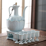 Maxbell Ceramic Sake Set Gifts Multifunctional 10 Sake Cups for Home Birthday Family Style B
