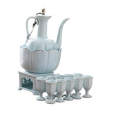 Maxbell Ceramic Sake Set Gifts Multifunctional 10 Sake Cups for Home Birthday Family Style B