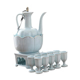 Maxbell Ceramic Sake Set Gifts Multifunctional 10 Sake Cups for Home Birthday Family Style B