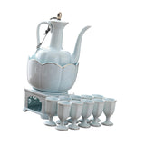 Maxbell Ceramic Sake Set Gifts Multifunctional 10 Sake Cups for Home Birthday Family Style B