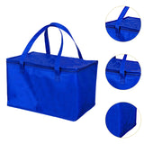 Maxbell Insulated Lunch Box with Handle Picnic Handbag for Office Outdoor Restaurant Blue 41x29x26cm