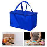 Maxbell Insulated Lunch Box with Handle Picnic Handbag for Office Outdoor Restaurant Blue 41x29x26cm