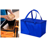 Maxbell Insulated Lunch Box with Handle Picnic Handbag for Office Outdoor Restaurant Blue 41x29x26cm