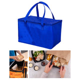 Maxbell Insulated Lunch Box with Handle Picnic Handbag for Office Outdoor Restaurant Blue 41x29x26cm