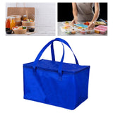 Maxbell Insulated Lunch Box with Handle Picnic Handbag for Office Outdoor Restaurant Blue 41x29x26cm