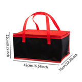 Maxbell Insulated Lunch Box with Handle Picnic Handbag for Office Outdoor Restaurant Red 42x31x21cm