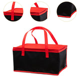 Maxbell Insulated Lunch Box with Handle Picnic Handbag for Office Outdoor Restaurant Red 42x31x21cm