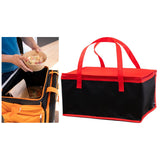 Maxbell Insulated Lunch Box with Handle Picnic Handbag for Office Outdoor Restaurant Red 42x31x21cm