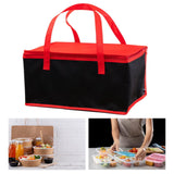 Maxbell Insulated Lunch Box with Handle Picnic Handbag for Office Outdoor Restaurant Red 42x31x21cm