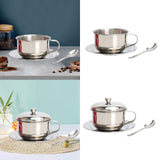 Maxbell Coffee Mug with Saucer Spoon Handle 200ml Tea Cup for Restaurant Office