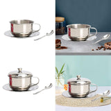 Maxbell Coffee Mug with Saucer Spoon Handle 200ml Tea Cup for Restaurant Office