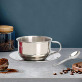 Maxbell Coffee Mug with Saucer Spoon Handle 200ml Tea Cup for Restaurant Office