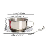 Maxbell Coffee Mug with Saucer Spoon Handle 200ml Tea Cup for Restaurant Office