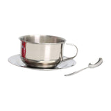 Maxbell Coffee Mug with Saucer Spoon Handle 200ml Tea Cup for Restaurant Office