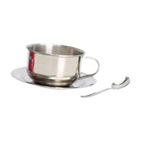 Maxbell Coffee Mug with Saucer Spoon Handle 200ml Tea Cup for Restaurant Office