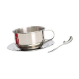 Maxbell Coffee Mug with Saucer Spoon Handle 200ml Tea Cup for Restaurant Office