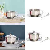 Maxbell Coffee Mug with Saucer Spoon Handle 200ml Tea Cup for Restaurant Office