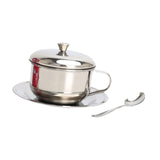 Maxbell Coffee Mug with Saucer Spoon Handle 200ml Tea Cup for Restaurant Office