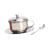 Maxbell Coffee Mug with Saucer Spoon Handle 200ml Tea Cup for Restaurant Office