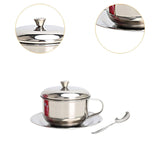 Maxbell Coffee Mug with Saucer Spoon Handle 200ml Tea Cup for Restaurant Office