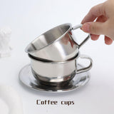 Maxbell Coffee Mug with Saucer Spoon Handle 200ml Tea Cup for Restaurant Office