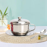 Maxbell Coffee Mug with Saucer Spoon Handle 200ml Tea Cup for Restaurant Office