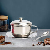 Maxbell Coffee Mug with Saucer Spoon Handle 200ml Tea Cup for Restaurant Office