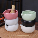 Maxbell Ceramic Matcha Bowl 470ml Tea Making Tool for Whisking Matcha Family Friends Green