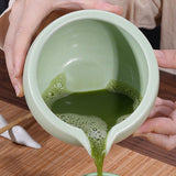 Maxbell Ceramic Matcha Bowl 470ml Tea Making Tool for Whisking Matcha Family Friends Green