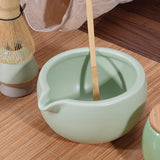 Maxbell Ceramic Matcha Bowl 470ml Tea Making Tool for Whisking Matcha Family Friends Green