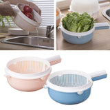 Maxbell Vegetable Washing Drainage Basket Filter Use Fruit Cleaning Basin for Potato Pink