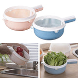 Maxbell Vegetable Washing Drainage Basket Filter Use Fruit Cleaning Basin for Potato Pink