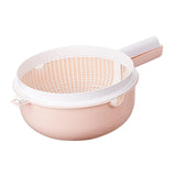 Maxbell Vegetable Washing Drainage Basket Filter Use Fruit Cleaning Basin for Potato Pink