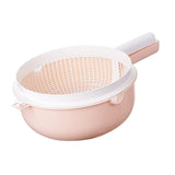 Maxbell Vegetable Washing Drainage Basket Filter Use Fruit Cleaning Basin for Potato Pink