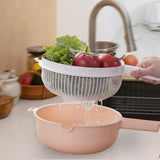Maxbell Vegetable Washing Drainage Basket Filter Use Fruit Cleaning Basin for Potato Pink