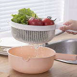 Maxbell Vegetable Washing Drainage Basket Filter Use Fruit Cleaning Basin for Potato Pink