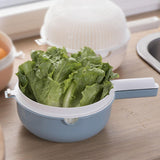 Maxbell Vegetable Washing Drainage Basket Filter Use Fruit Cleaning Basin for Potato Blue