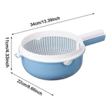 Maxbell Vegetable Washing Drainage Basket Filter Use Fruit Cleaning Basin for Potato Blue
