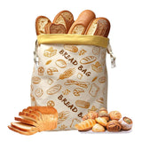 Maxbell Bread Bag for Freezer with Liner with Quick Release Buckle Large Bread Pouch